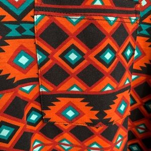 Orange Red Black & Teal Carly - XS